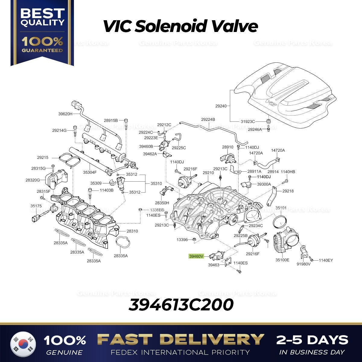 Genuine VIC Solenoid Valve 394613C200 for Hyundai Azera Genesis Kia Borrego