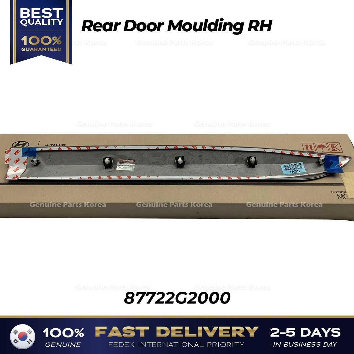 Genuine  Rear Door Moulding RH 87722G2000 for Hyundai Ioniq