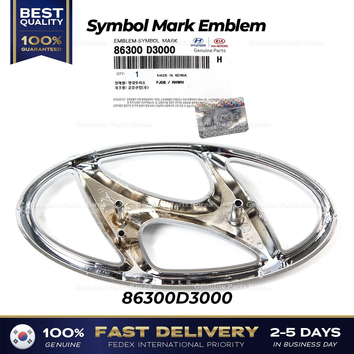 Genuine Symbol Mark Emblem 86300D3000 for Hyundai Tucson