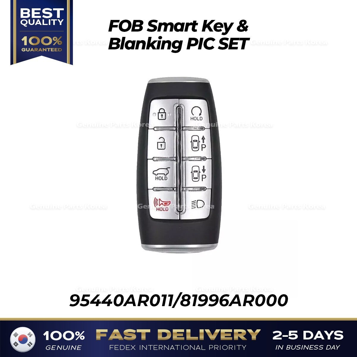 Genuine FOB Smart Key & Blanking PIC SET 95440AR011 for Hyundai Genesis GV70
