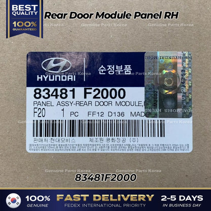 Genuine Rear Door Module Panel RH 83481F2000 for Hyundai Elantra