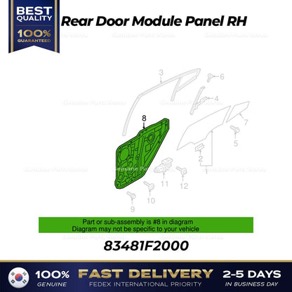 Genuine Rear Door Module Panel RH 83481F2000 for Hyundai Elantra