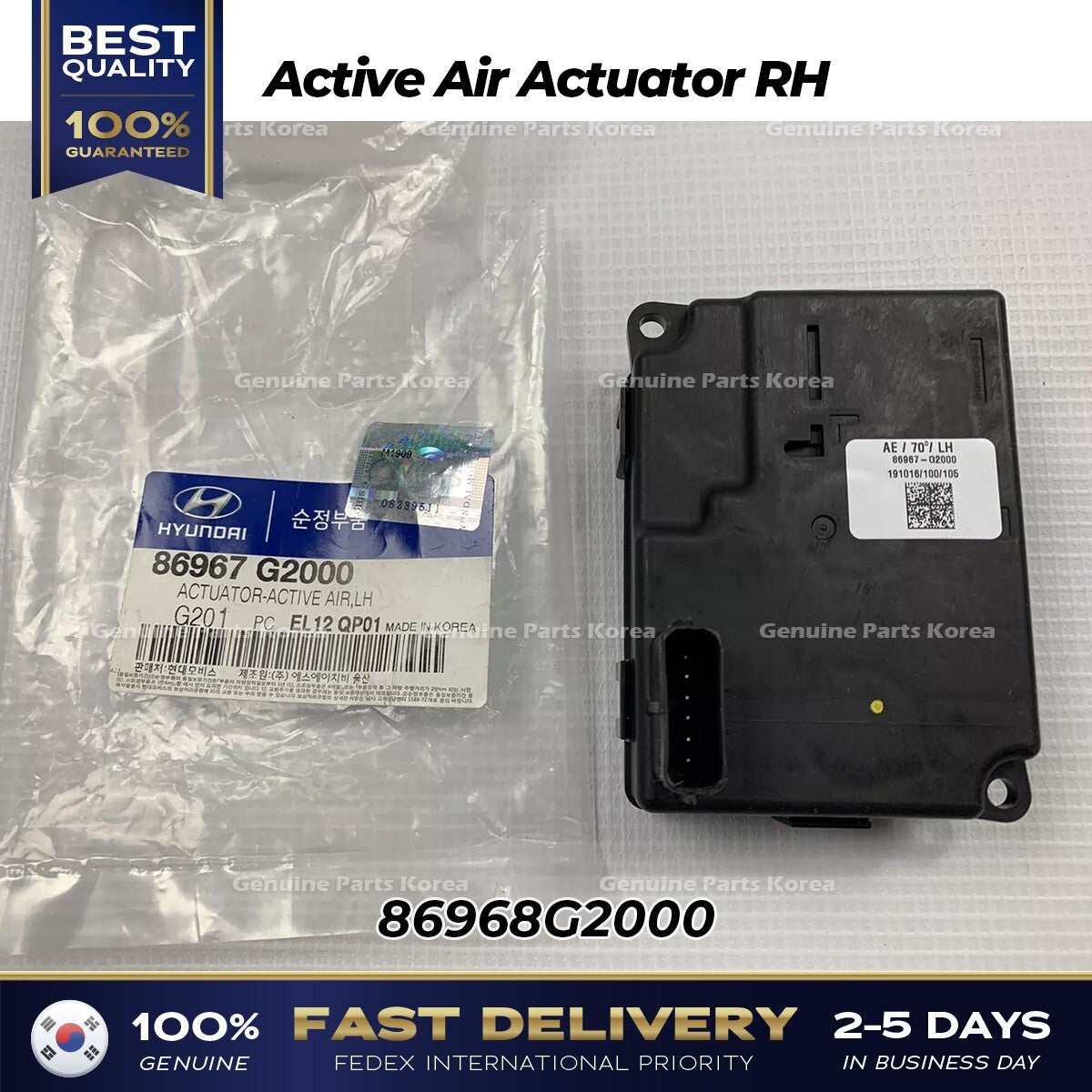 Genuine Active Air Actuator RH 86968G2000 for Hyundai Ioniq
