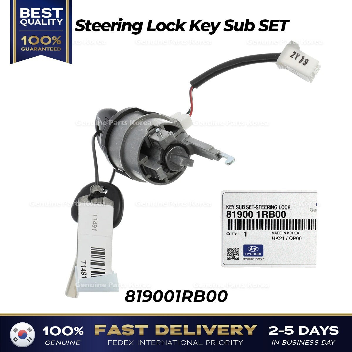 Genuine Steering Lock Key Sub SET 819001RB00 for Hyundai Accent