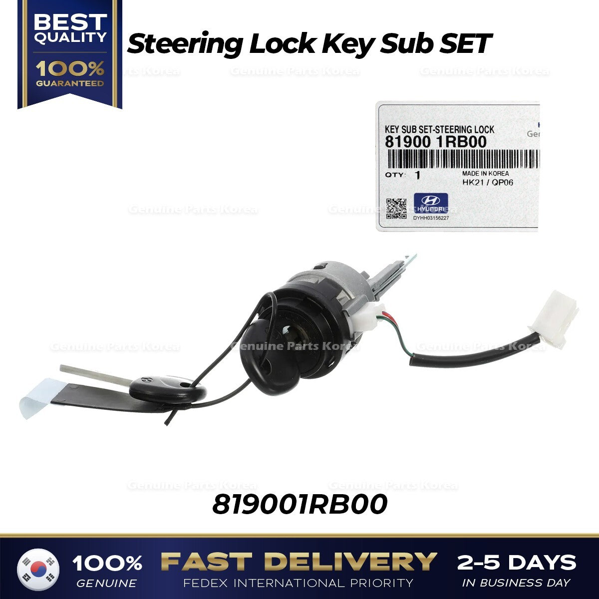 Genuine Steering Lock Key Sub SET 819001RB00 for Hyundai Accent