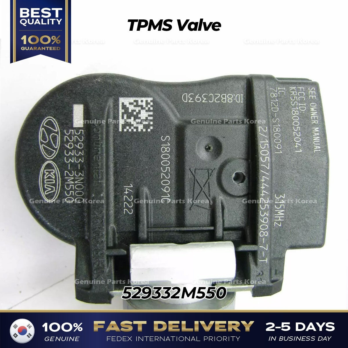 Genuine TPMS Valve 529332M550 for Hyundai Accent Genesis Kia Cadenza Optima