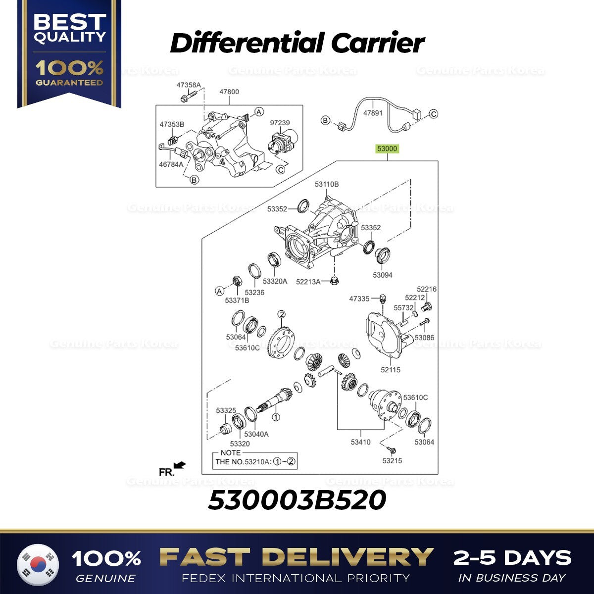 Genuine Differential Carrier 530003B520 for Hyundai Tucson
