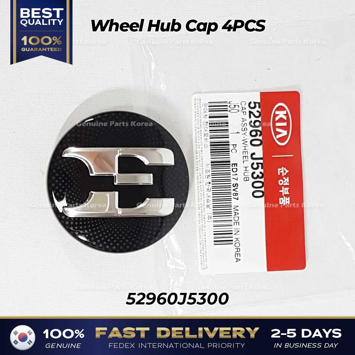 Genuine Wheel Hub Cap 4PCS 52960J5300 for Kia Stinger