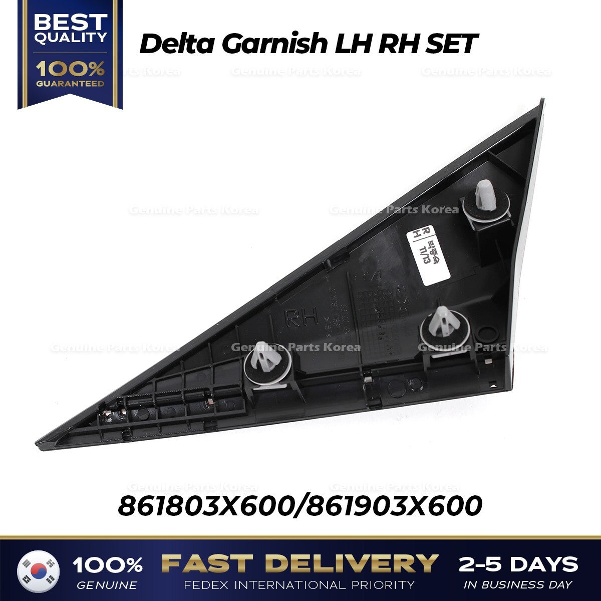 Genuine Delta Garnish LH RH SET 861803X600 861903X600 for Hyundai Elantra