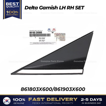 Genuine Delta Garnish LH RH SET 861803X600 861903X600 for Hyundai Elantra