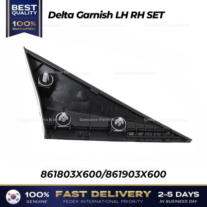 Genuine Delta Garnish LH RH SET 861803X600 861903X600 for Hyundai Elantra