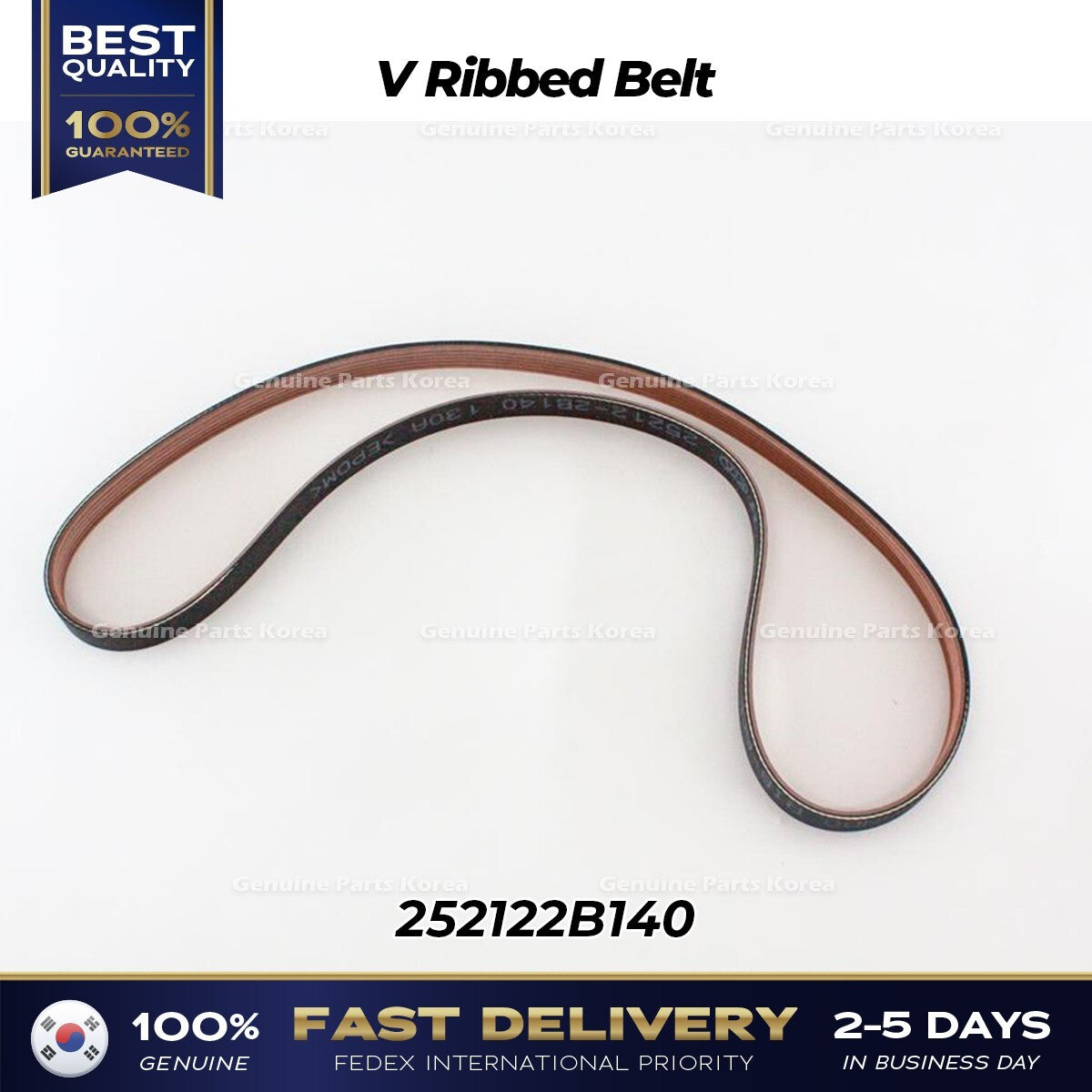 Genuine V Ribbed Belt 252122B140 for Hyundai Accent Kia Rio Soul
