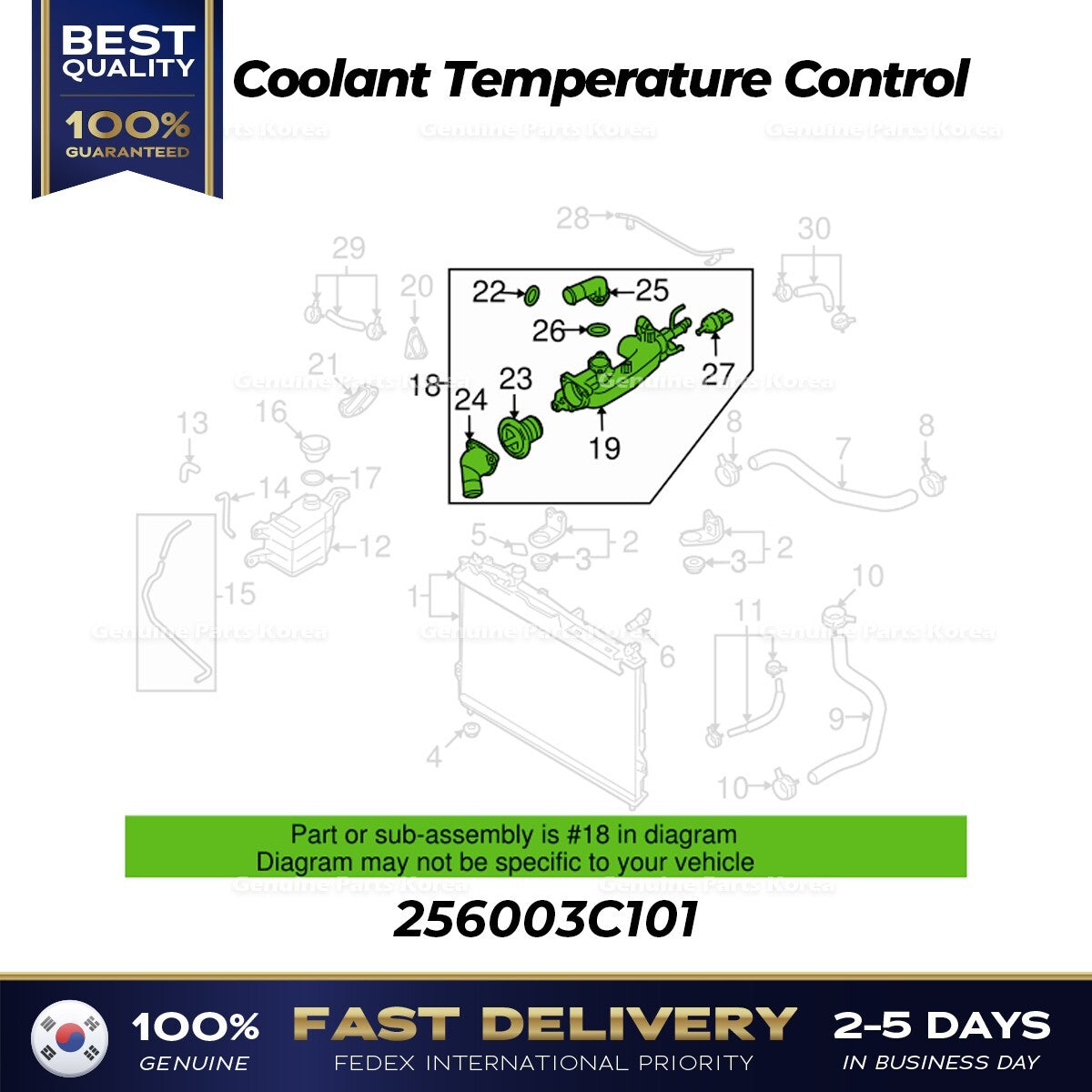 Genuine Coolant Temperature Control 256003C101 for Hyundai Kia