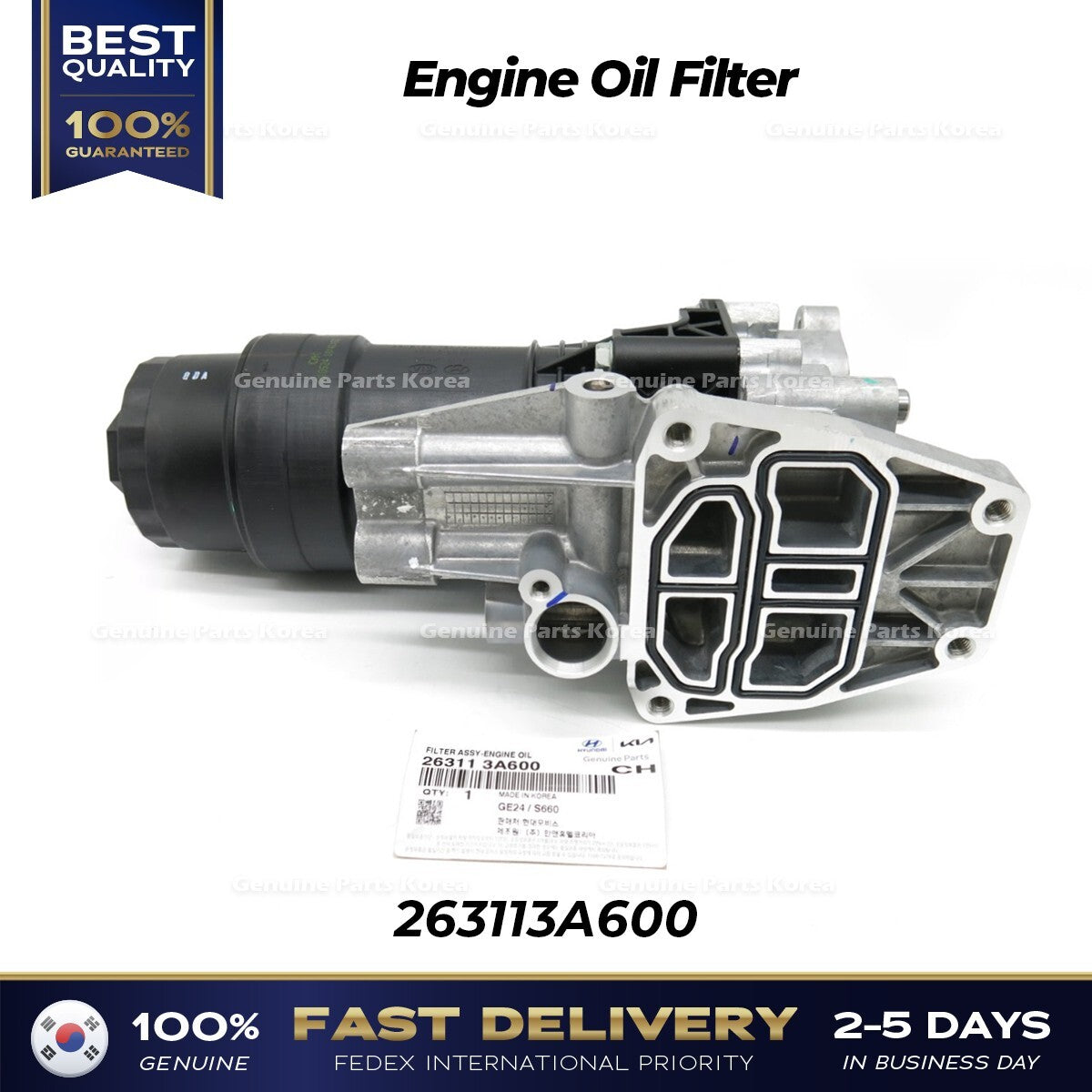 Genuine Engine Oil Filter 263113A600 for Hyundai Veracruz Kia Mohave