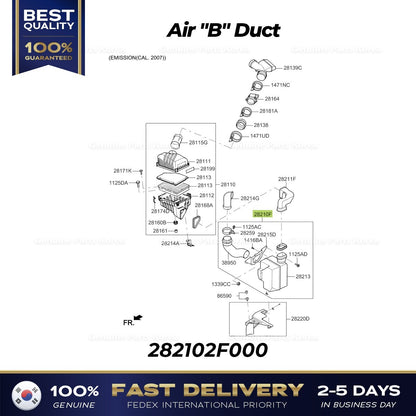 Genuine Air "B" Duct 282102F000 for Hyundai Elantra Kia Spectra