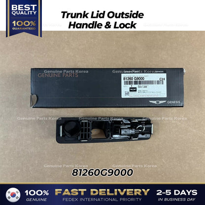Genuine Trunk Lid Outside Handle & Lock 81260G9000 for Hyundai Genesis G70