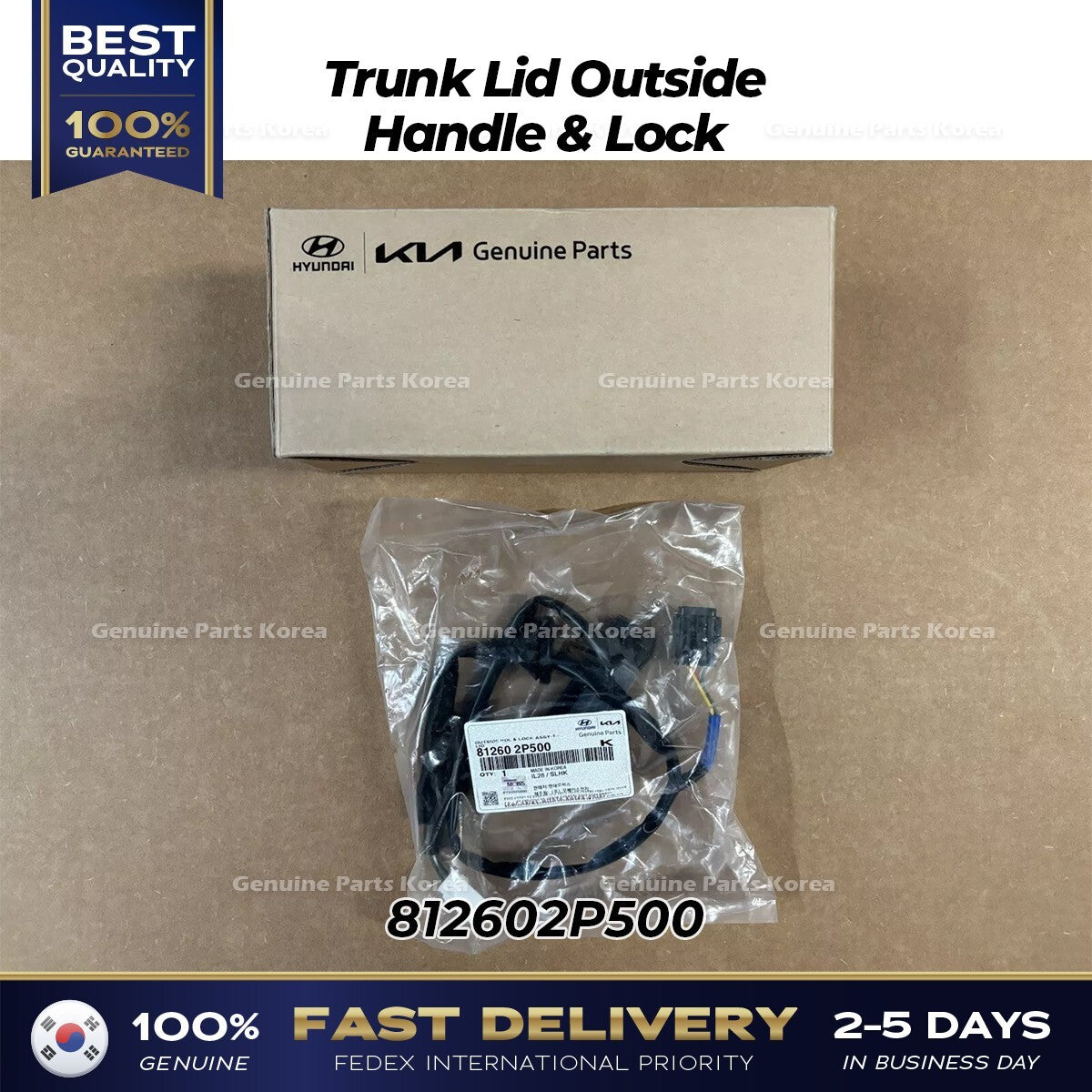 Genuine Trunk Lid Outside Handle & Lock 812602P500 for Kia Sorento