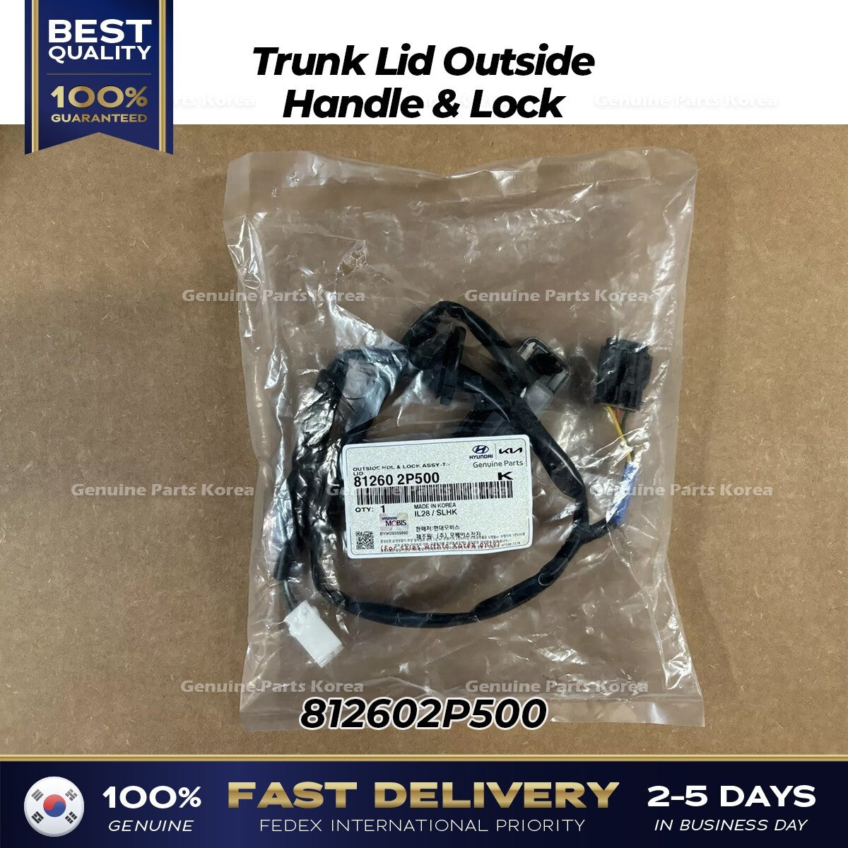 Genuine Trunk Lid Outside Handle & Lock 812602P500 for Kia Sorento