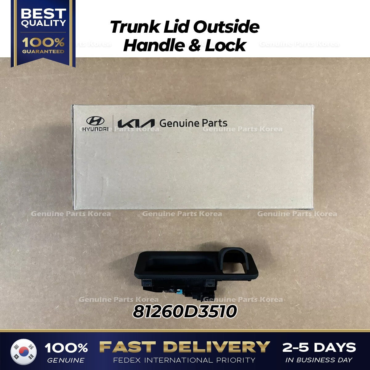Genuine Trunk Lid Outside Handle & Lock 81260D3510 for Tuscon Sportage