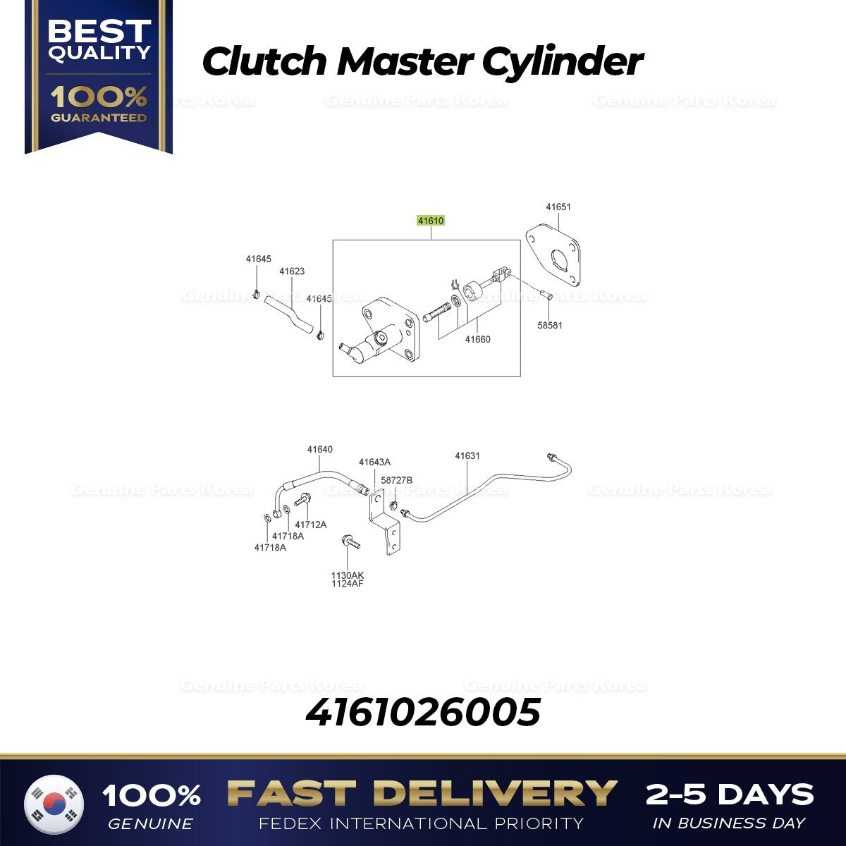 Genuine Clutch Master Cylinder 4161026005 for Hyundai Santa Fe 00-06