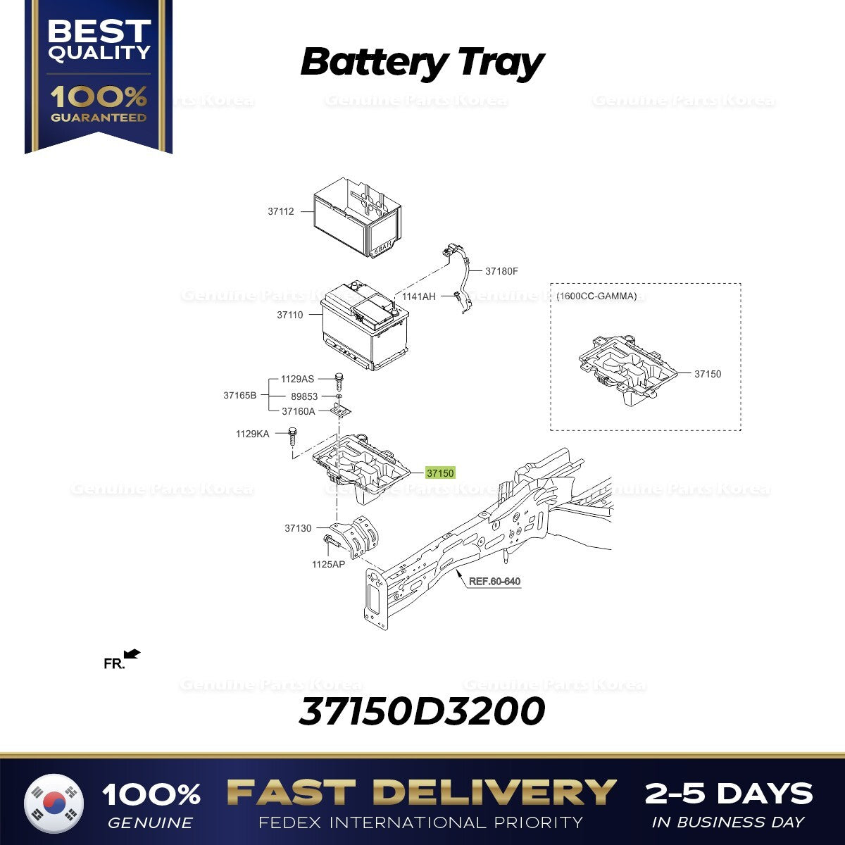 Genuine Battery Tray 37150D3200 for Hyundai Tucson