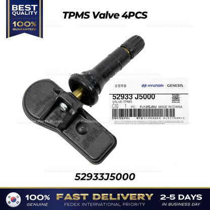 Genuine TPMS Valve 4PCS 52933J5000 for Hyundai Genesis G70 Kia Stinger