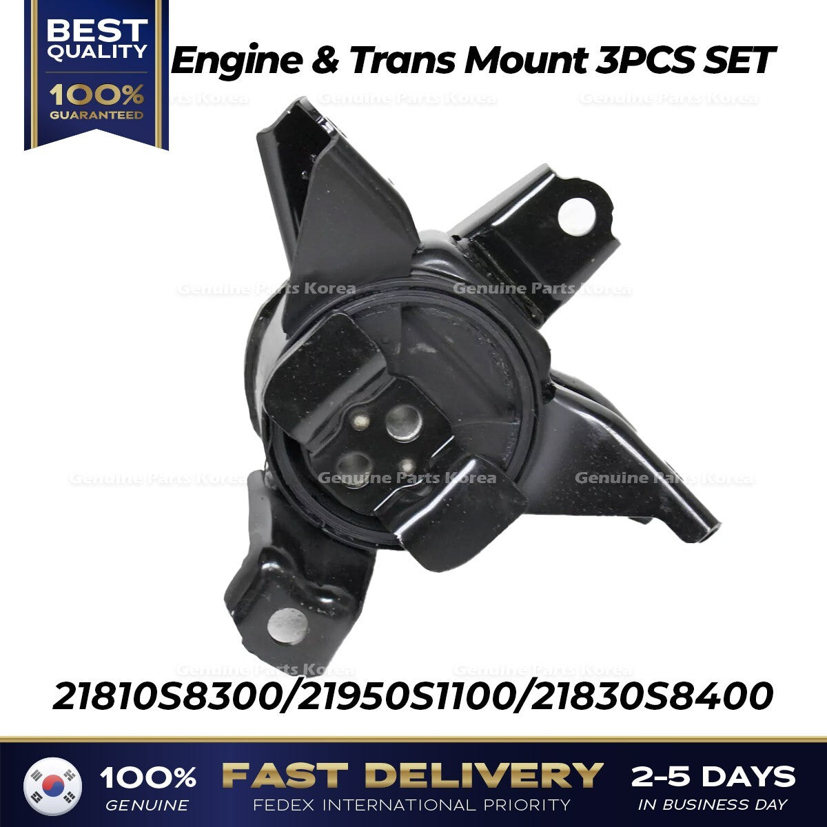Genuine Engine & Trans Mount 3PCS SET for Hyundai Palisade Kia Telluride