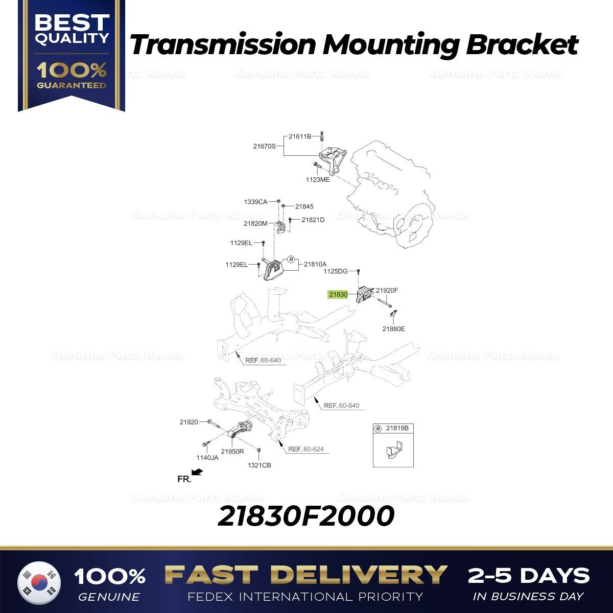 Genuine Transmission Mounting Bracket 21830F2000 for Hyundai Elantra