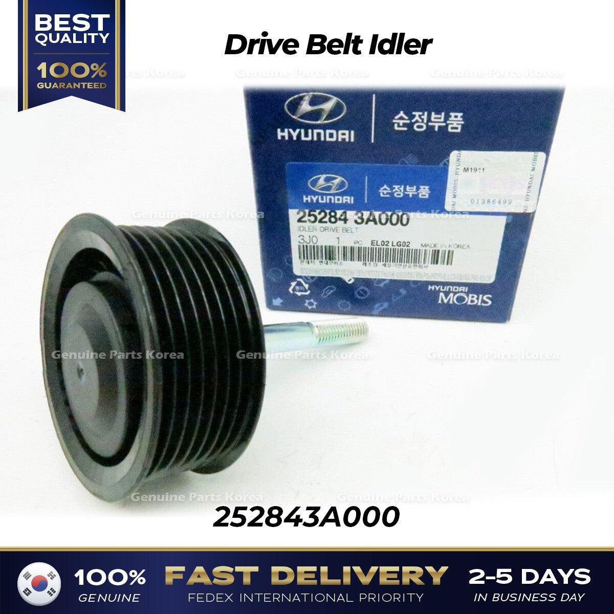 Genuine Drive Belt Idler 252843A000 for Hyundai Veracruz