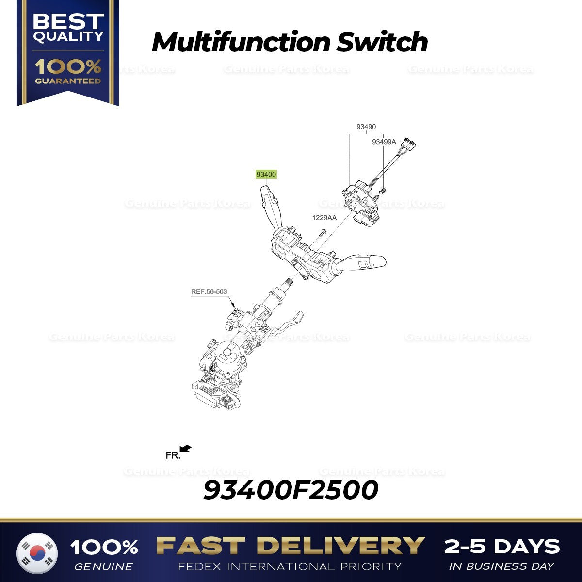 Genuine Multifunction Switch 93400F2500 for Hyundai Elantra Ioniq