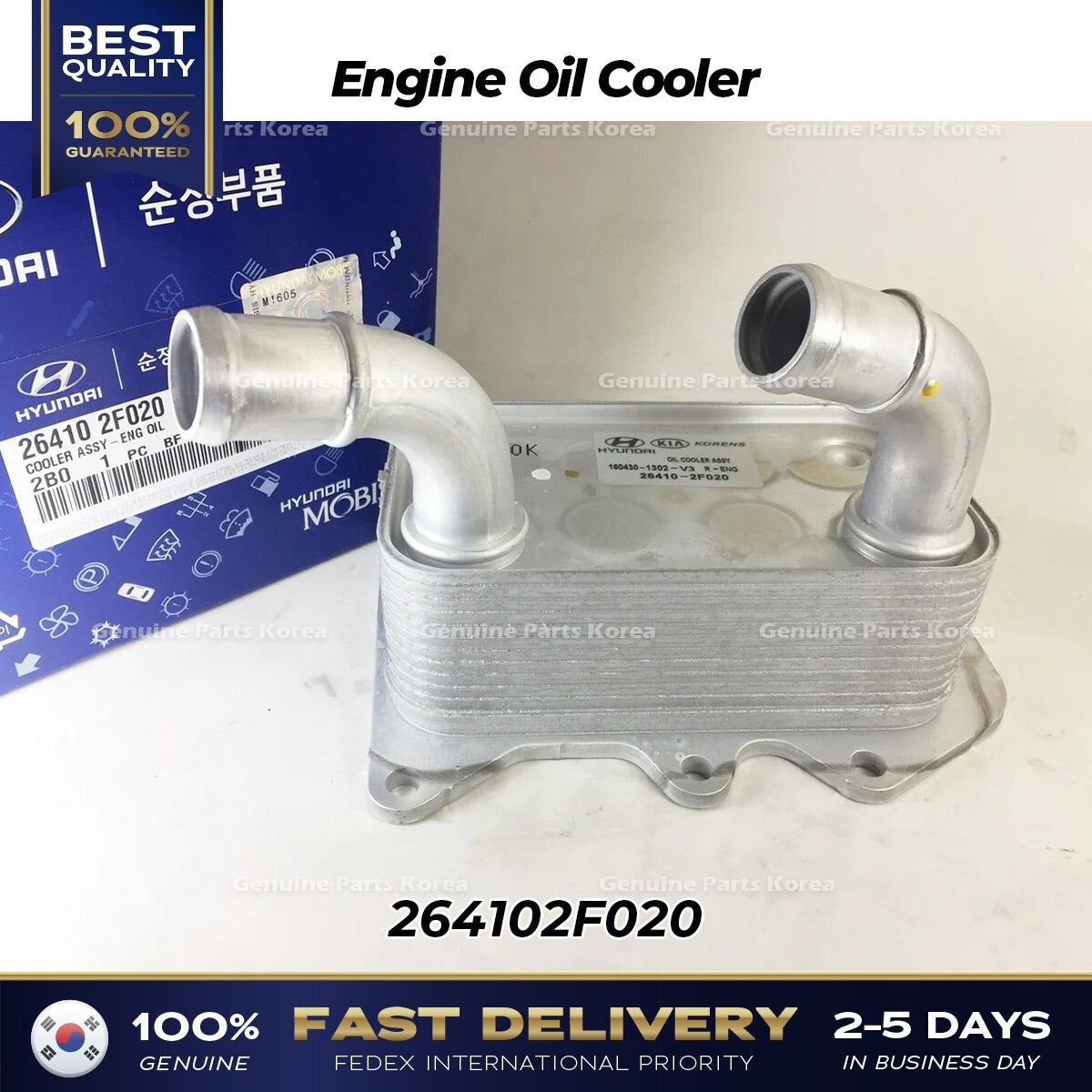 Genuine Engine Oil Cooler 264102F020 for Hyundai Santa Fe Tuscon Kia Sportage