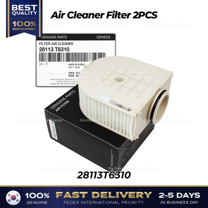 Genuine Air Cleaner Filter 2PCS 28113T6310 for Hyundai Genesis GV80