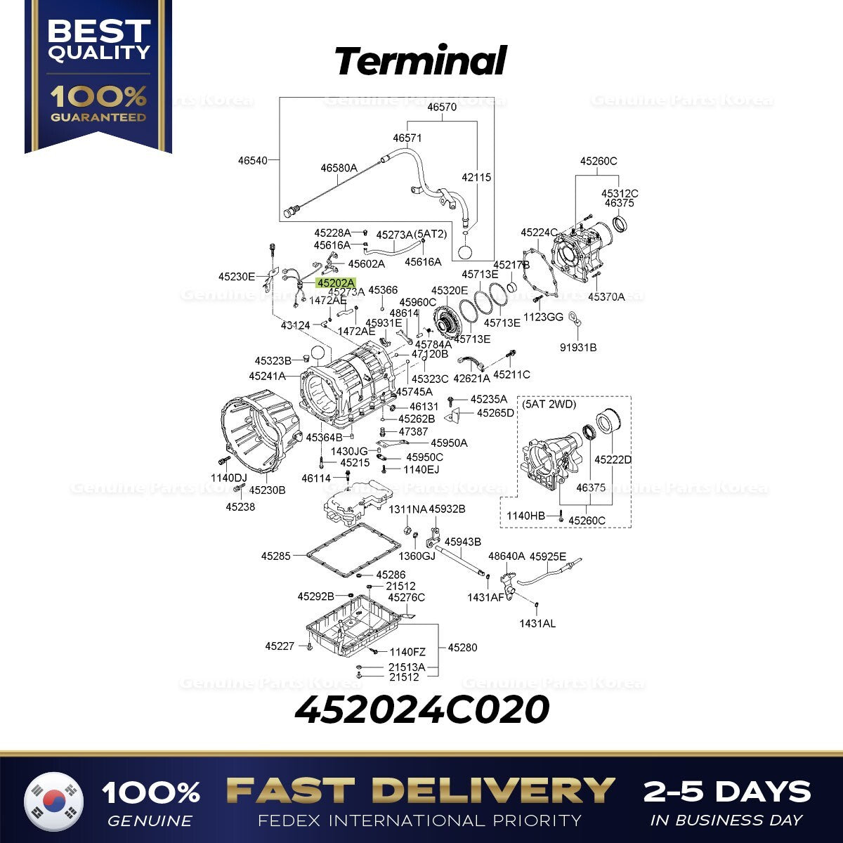 Genuine Terminal 452024C020 for Hyundai Genesis Coupe Kia Borrego Sorento