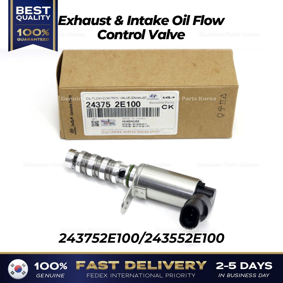 Genuine Exhaust & Intake Oil Flow Control Valve 243752E100 243552E100 for Kia