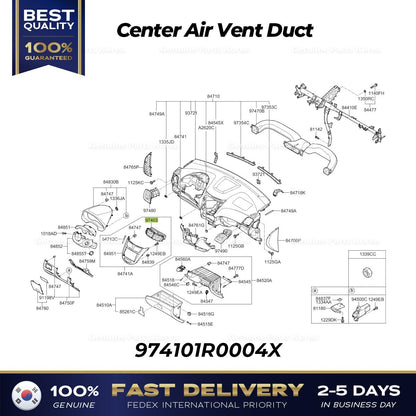 Genuine Center Air Vent Duct 974101R0004X for Hyundai Accent