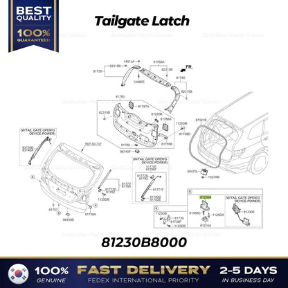 Genuine Tailgate Latch 81230B8000 for Hyundai Santa Fe