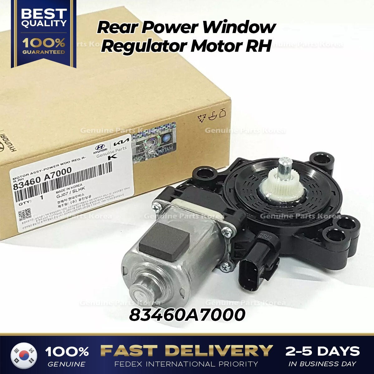 Genuine Rear Power Window Regulator Motor RH 83460A7000 for Kia Forte
