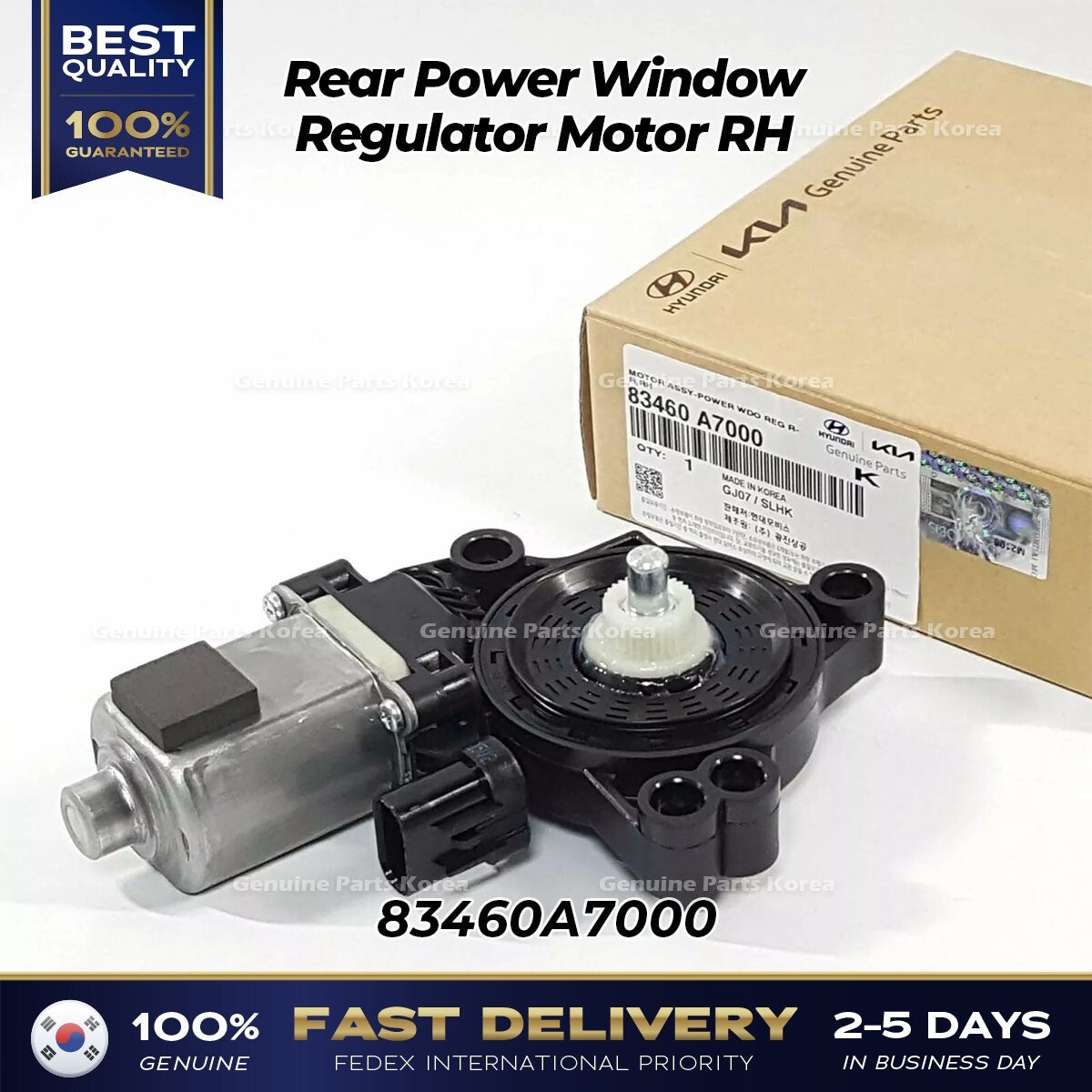 Genuine Rear Power Window Regulator Motor RH 83460A7000 for Kia Forte