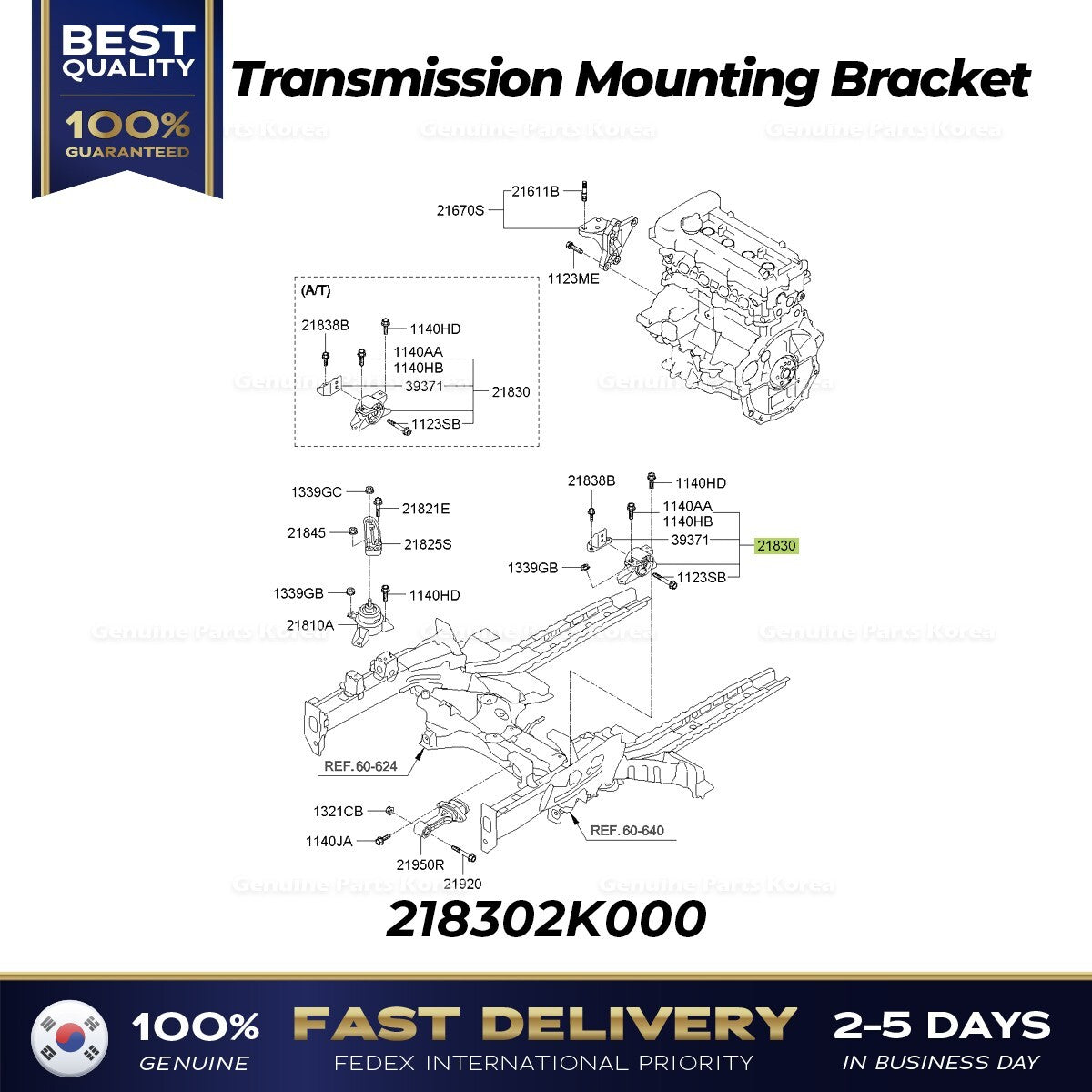Genuine Transmission Mounting Bracket 218302K000 for Kia Soul