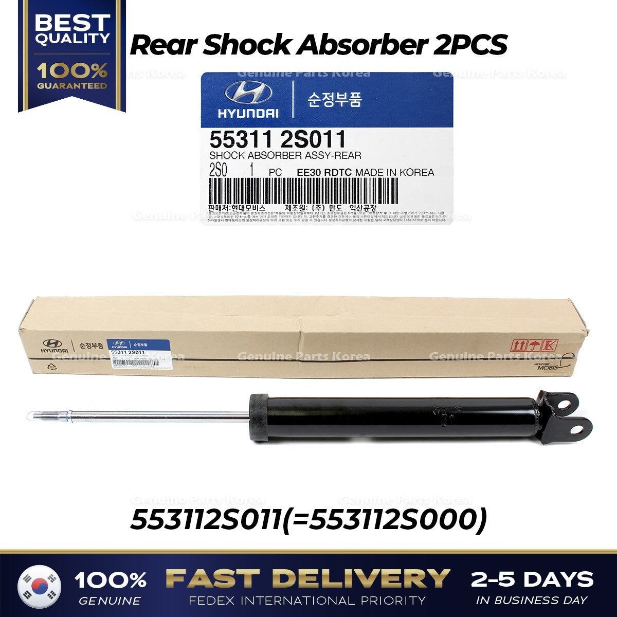 Genuine Rear Shock Absorber 2PCS 553112S011 for Hyundai Tuscon Kia Sportage