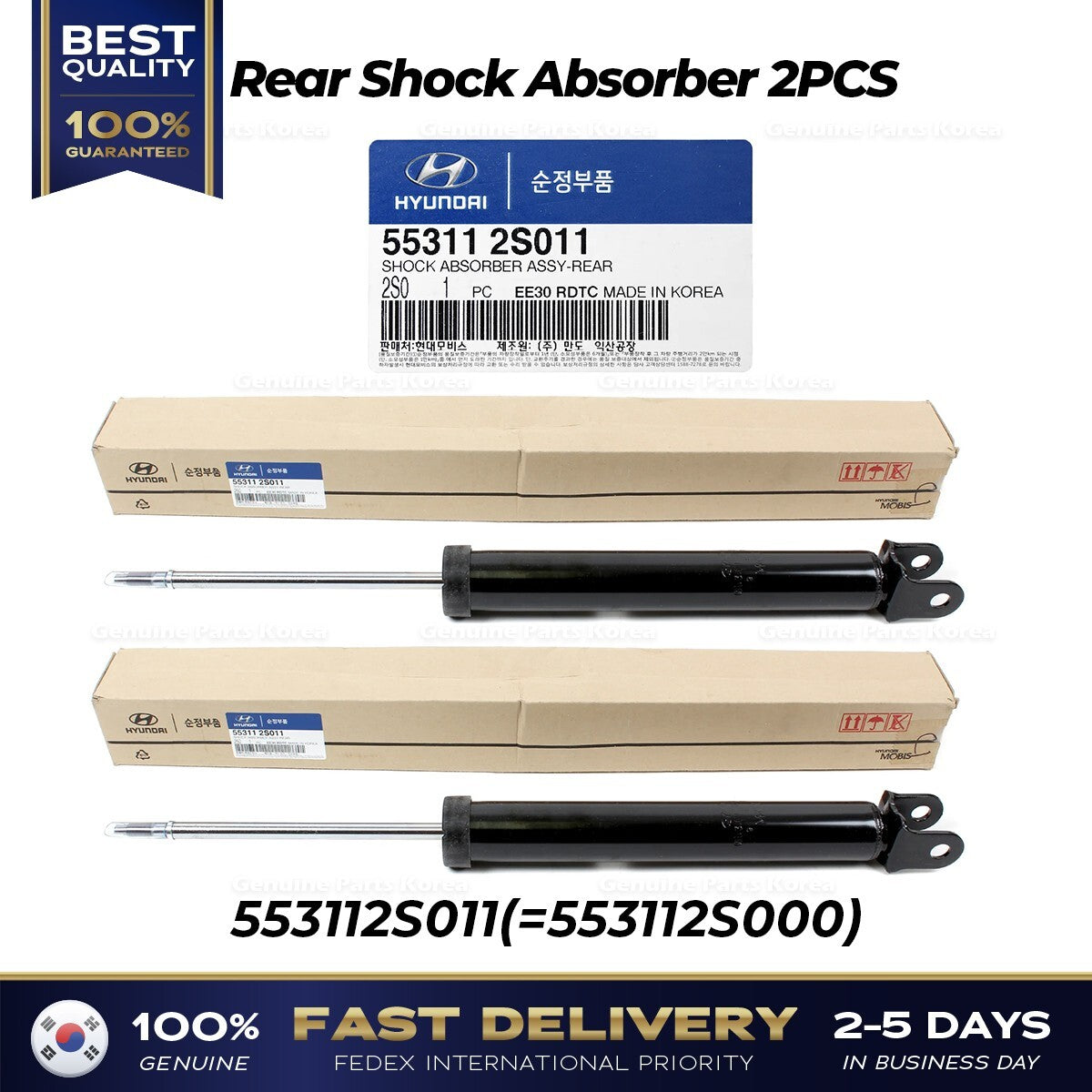 Genuine Rear Shock Absorber 2PCS 553112S011 for Hyundai Tuscon Kia Sportage