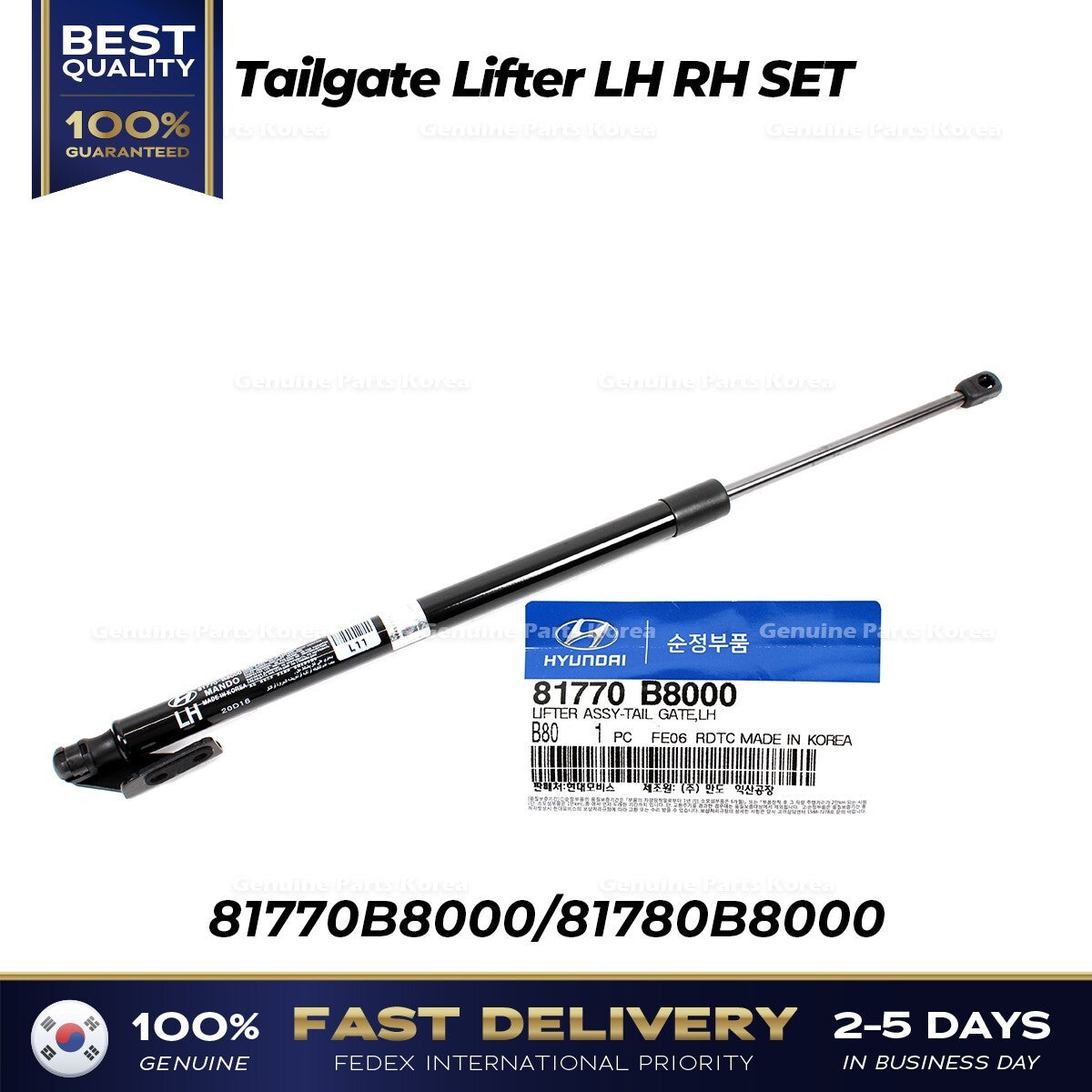 Genuine Tailgate Lifter LH RH SET 81770B8000 81780B8000 for Hyundai Santa Fe