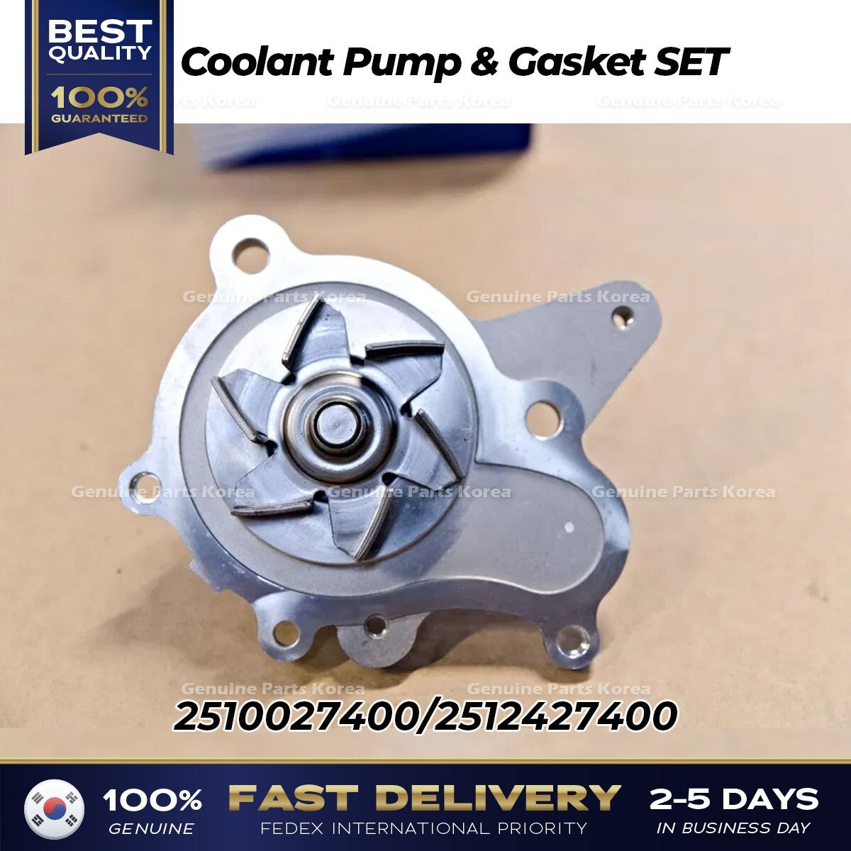 Genuine Coolant Pump & Gasket SET 2510027400 for Hyundai Kia