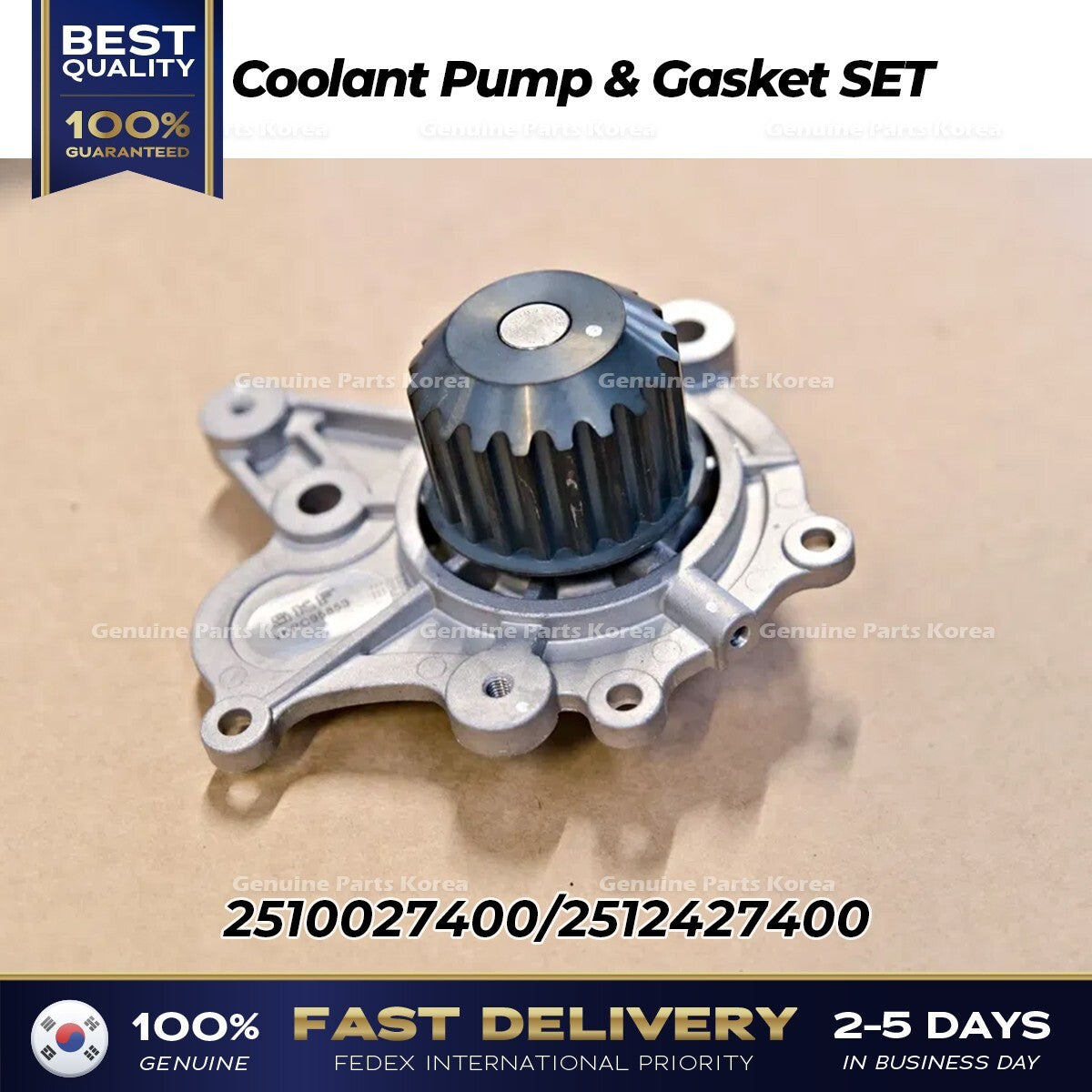 Genuine Coolant Pump & Gasket SET 2510027400 for Hyundai Kia