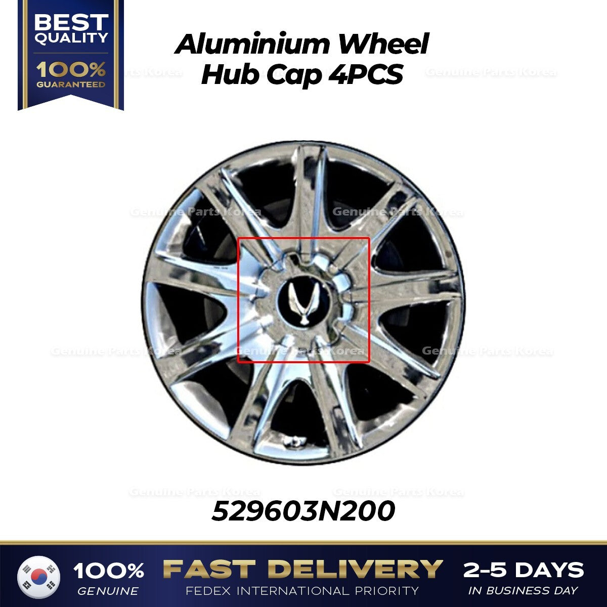 Genuine Aluminium Wheel Hub Cap 4PCS 529603N200 for Hyundai Equus