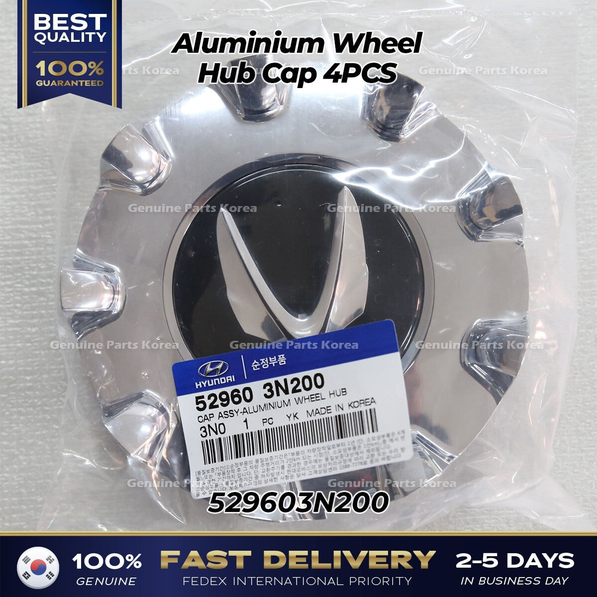 Genuine Aluminium Wheel Hub Cap 4PCS 529603N200 for Hyundai Equus