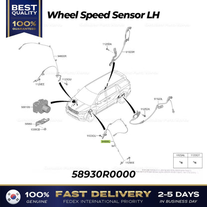 Genuine Wheel Speed Sensor LH 58930R0000 for Kia Carnival