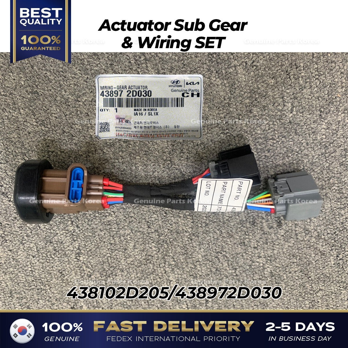 Genuine Actuator Sub Gear & Wiring SET 438102D205 for Hyundai Kia