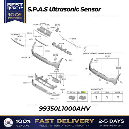 Genuine S.P.A.S Ultrasonic Sensor 99350L1000AHV for Kia EV6