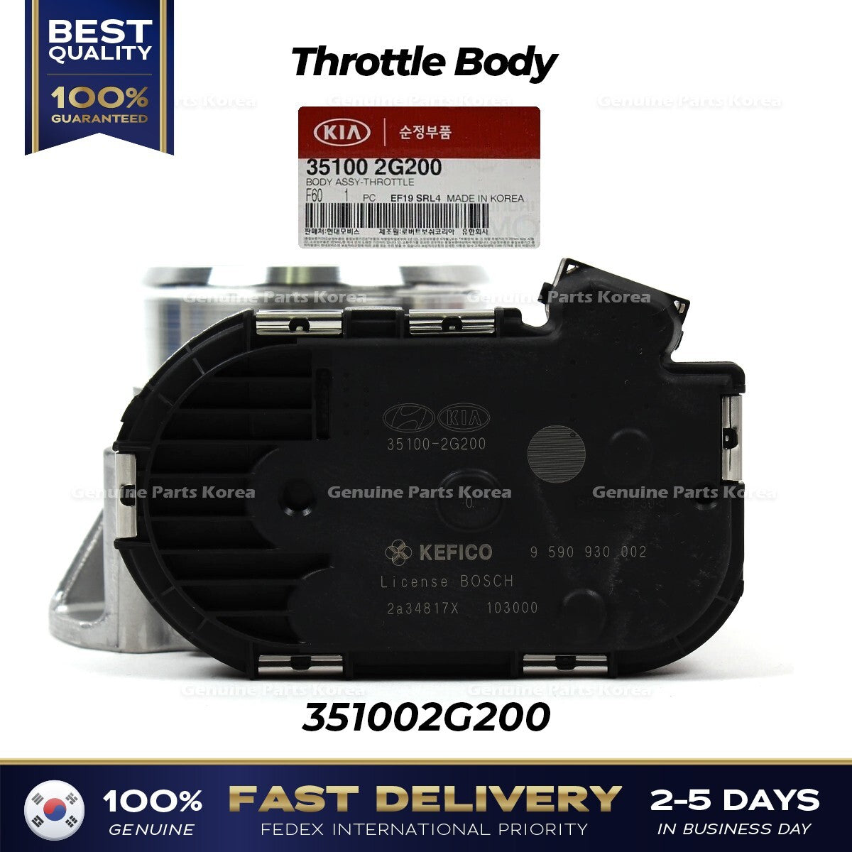 Genuine Throttle Body 351002G200 for Hyundai Sonata Kia Forte